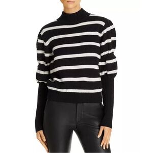 Derek Lam 10 Crosby Elani Puffsleeve Striped 100% Merino Wool Sweater M
